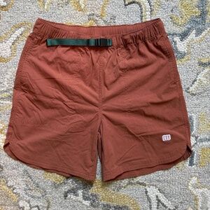 Topo Designs Men's River Shorts Athletic in Rust Orange - Large
